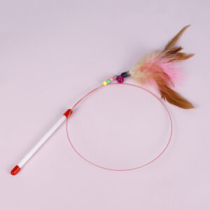 Cat teaser stick, caterpillar cat toy, wire feather cat teaser stick, interactive cat play toy