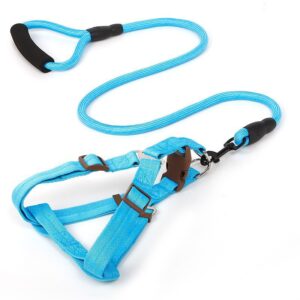 Round rope chest harness pet leash with foam handle, solid color climbing rope, dog leash, dog chest harness