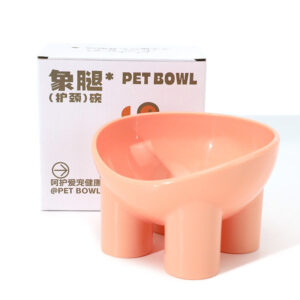 Tall-legged robot cat bowl with neck support, water and food combo, anti-tipping feeding bowl for dogs