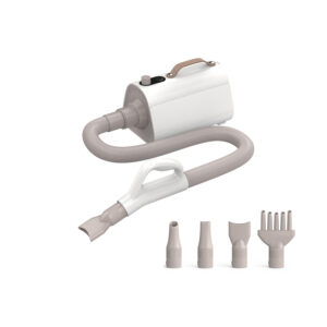 High-power, low-noise mechanical dryer for cats and dogs