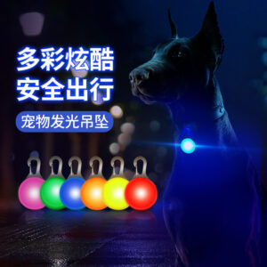 Pet LED luminous pendant, dog tag, glow-in-the-dark anti-loss light, large, medium and small dog flashing collar pendant